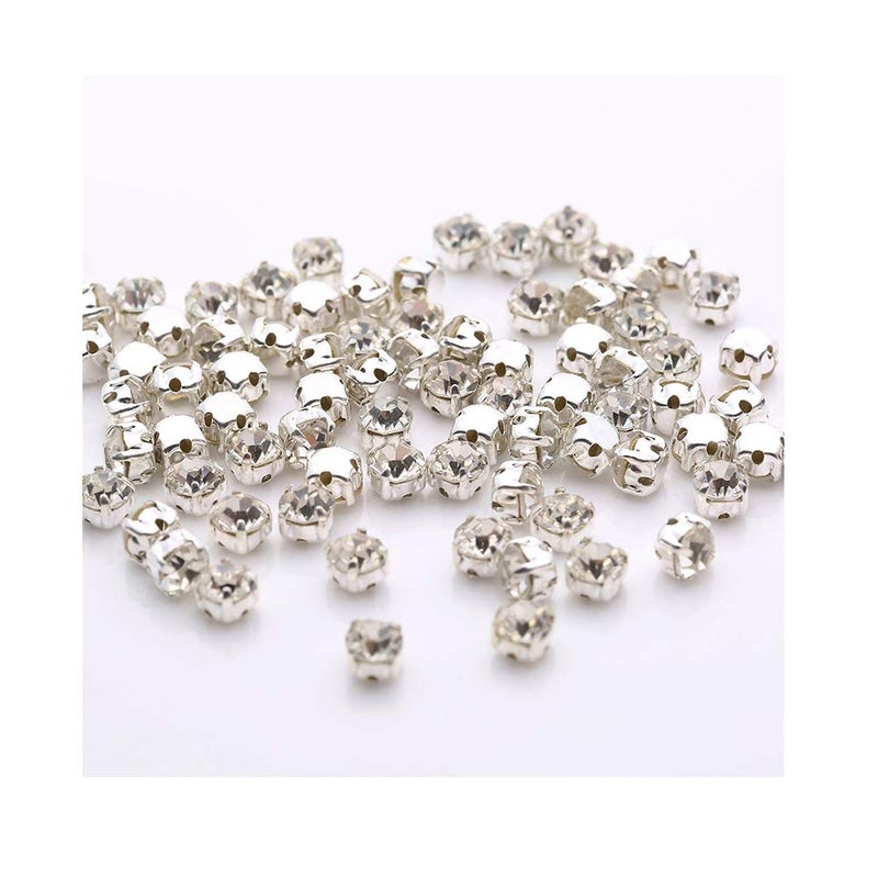 Pawkyjar Crystal Glass Claw Rhinestones Sew on Rhinestone for Crafts Clothes Wedding Dress 6mm 720 Pcs - Image 2